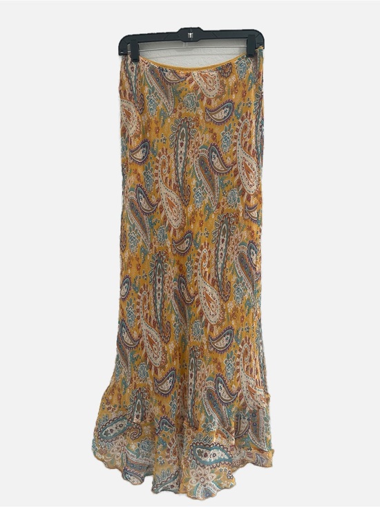 Sundance Dresses & Skirts - Sundance 100% Silk Whimsy Goth Vintage 90s Mustard Paisley Maxi Skirt